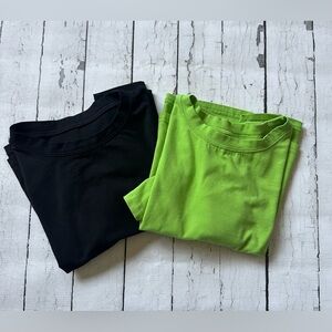 SHEIN  Black and Green Crop Tops
Size medium